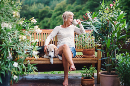 Woman on bench